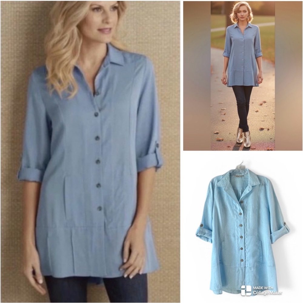 Soft Surroundings Island Breeze 100% linen tunic